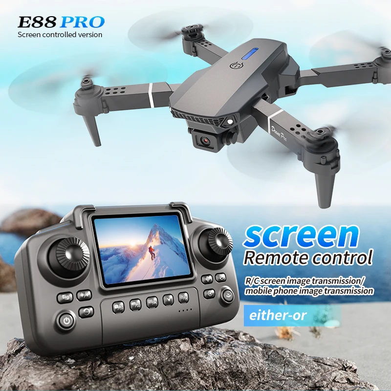 Drone Without Rc - Professionelle E88 PRO Drohne mit Bildschirm