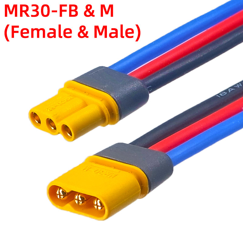 Drone Rc Link - Original Amass MR30 3-Poliger 15A Stecker-Buchse-Paar,