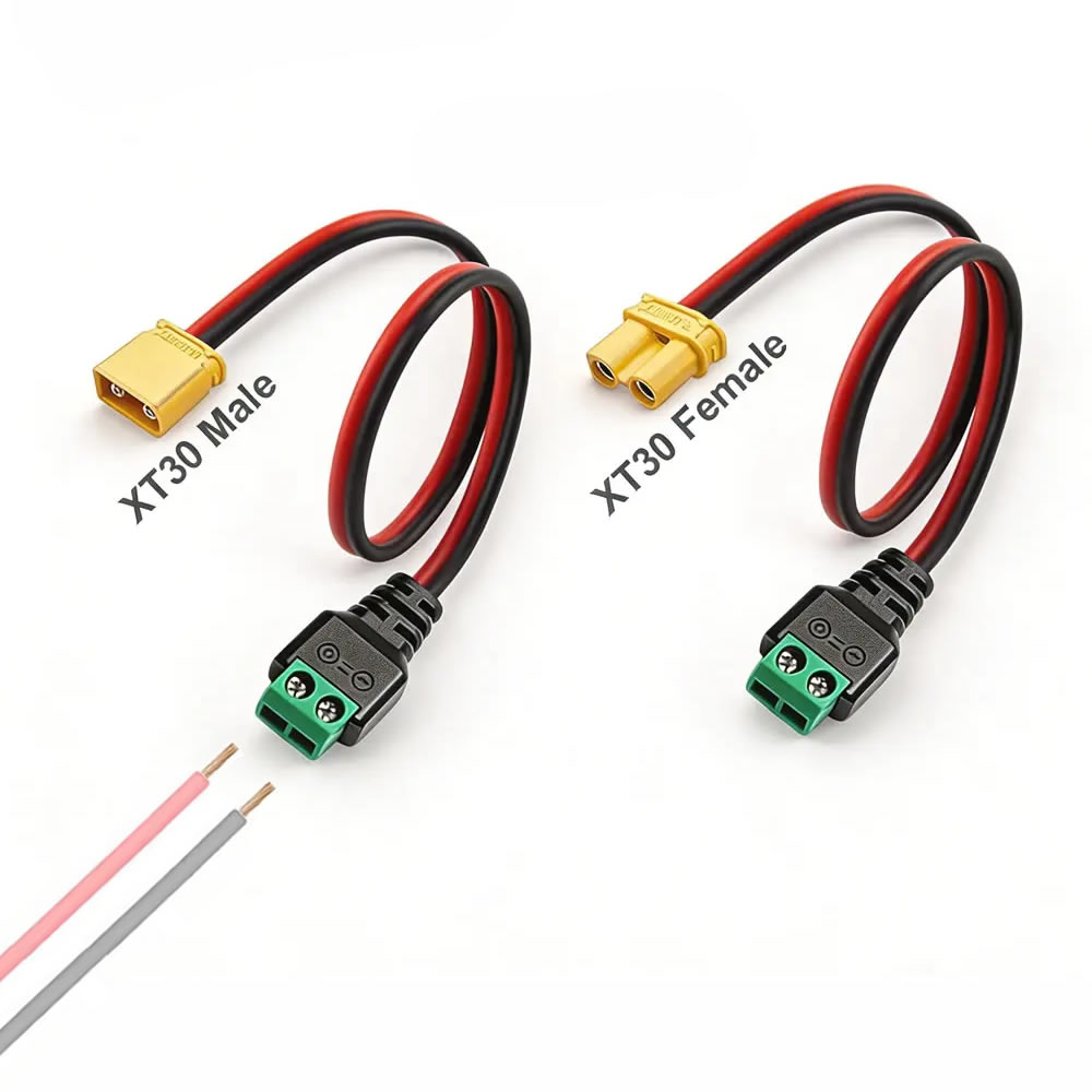 Drone Rc Link - XT30 Stecker-Buchse-Verbinder auf lötfreien 2-Pin-Schraubklemmenadapter für