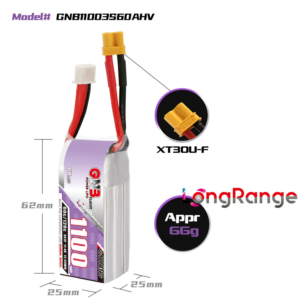 GNB 1100 mAh 2S 3S 4S 6S 60C/1 – Drone Rc Link Bewertung und Preis