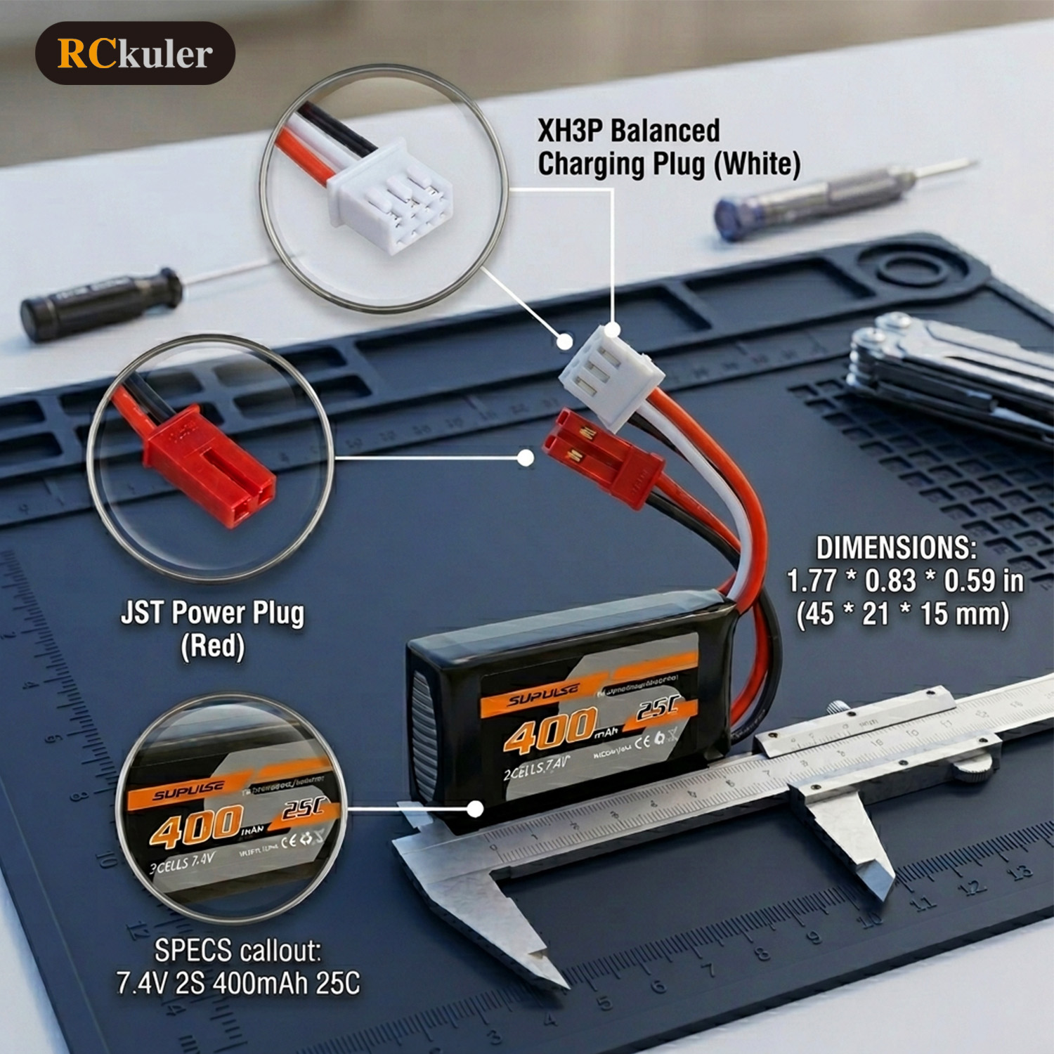 2 Stück 7,4 V Li-Po 2S 25C 400 – Lipo Battery Charger Bewertung und Preis